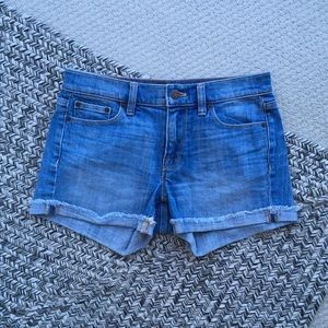 J. Crew - Stretch Denim Shorts w/ Frayed Cuff